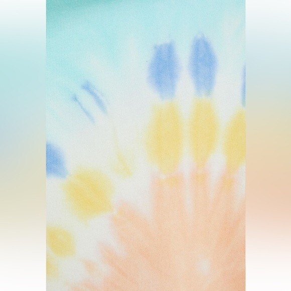 WSLY Cropped Tie-dyed Organic Cotton-blend Fleece Sweatshirt in Turquoise - Picture 4 of 5